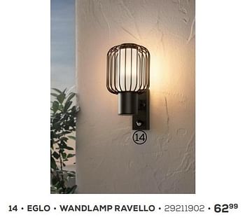 Aanbiedingen Eglo wandlamp ravello - Eglo - Geldig van 01/12/2021 tot 04/01/2022 bij Supra Bazar