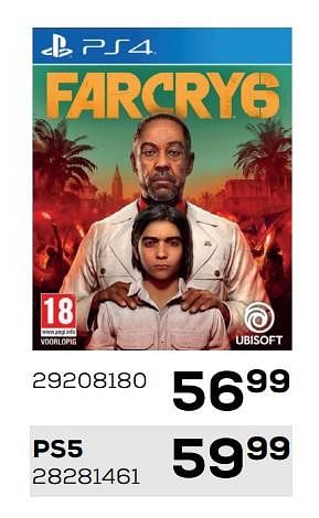 Aanbiedingen Farcry6 - Ubisoft - Geldig van 01/12/2021 tot 04/01/2022 bij Supra Bazar