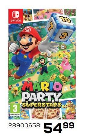 Aanbiedingen Mario party superstars - Nintendo - Geldig van 01/12/2021 tot 04/01/2022 bij Supra Bazar