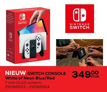 Aanbiedingen Nieuw switch console white of neon blue-red - Nintendo - Geldig van 01/12/2021 tot 04/01/2022 bij Supra Bazar