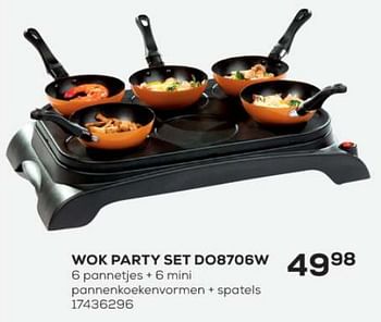 Aanbiedingen Domo elektro wok party set do8706w - Domo elektro - Geldig van 01/12/2021 tot 04/01/2022 bij Supra Bazar