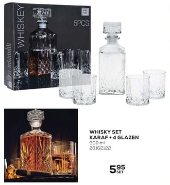 Aanbiedingen Whisky set karaf + 4 glazen - Huismerk - Supra Bazar - Geldig van 01/12/2021 tot 04/01/2022 bij Supra Bazar