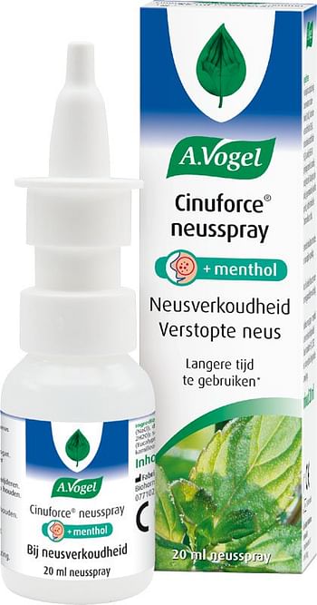 Aanbiedingen A.Vogel Cinuforce Neusspray Menthol - Geldig van 01/12/2021 tot 21/01/2022 bij Drogisterij.net