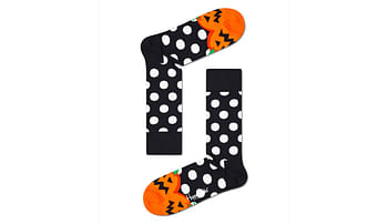 Aanbiedingen Happy Socks Halloween Pumpkin Sokken, Zwart/Oranje - Geldig van 01/12/2021 tot 22/01/2022 bij Expo XL