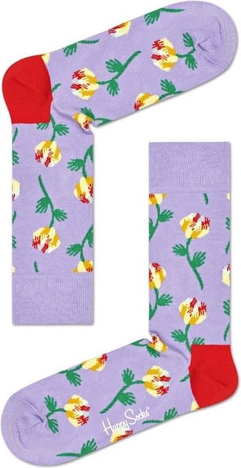 Aanbiedingen Happy Socks Hand Flower Sokken, Paars - Geldig van 01/12/2021 tot 27/12/2021 bij Expo XL