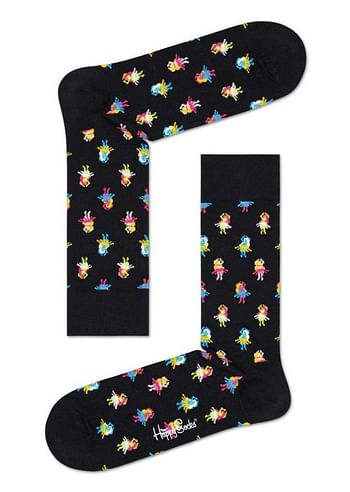 Aanbiedingen Happy Socks Squiggly Sokken, Zwart/Blauw - Geldig van 01/12/2021 tot 27/12/2021 bij Expo XL