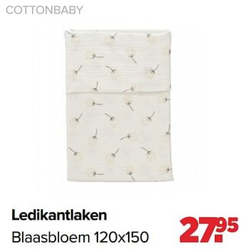 Aanbiedingen Cottonbaby ledikantlaken blaasbloem - Cottonbaby  - Geldig van 06/12/2021 tot 01/01/2022 bij Baby-Dump