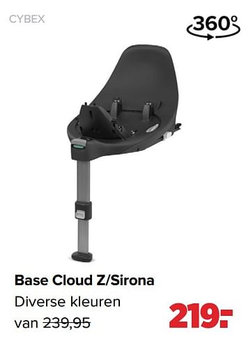 Aanbiedingen Cybex base cloud z-sirona - Cybex - Geldig van 06/12/2021 tot 01/01/2022 bij Baby-Dump
