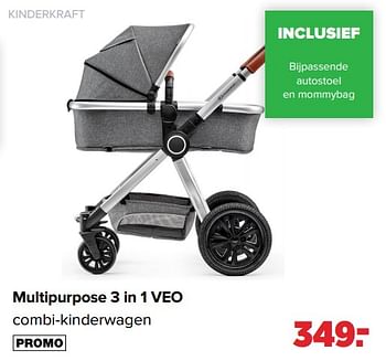 Aanbiedingen Kinderkraft multipurpose 3 in 1 veo combi-kinderwagen - Kinderkraft - Geldig van 06/12/2021 tot 01/01/2022 bij Baby-Dump