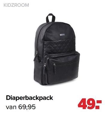 Aanbiedingen Kidzroom diaperbackpack - Kidzroom - Geldig van 06/12/2021 tot 01/01/2022 bij Baby-Dump