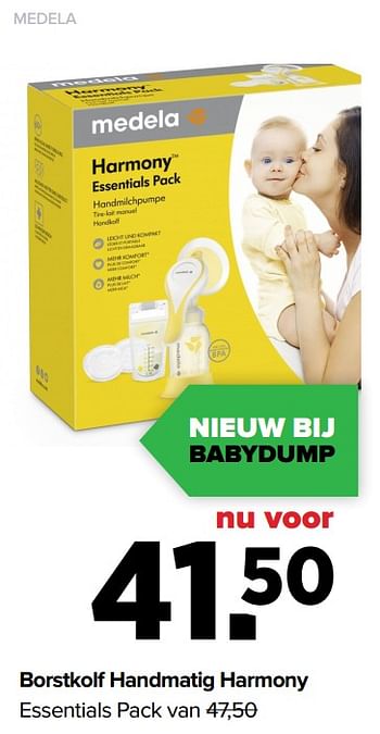 Aanbiedingen Medela borstkolf handmatig harmony essentials pack - Medela - Geldig van 06/12/2021 tot 01/01/2022 bij Baby-Dump
