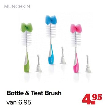 Aanbiedingen Munchkin bottle + teat brush - Munchkin - Geldig van 06/12/2021 tot 01/01/2022 bij Baby-Dump