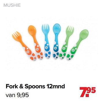 Aanbiedingen Mushie fork + spoons - Mushie - Geldig van 06/12/2021 tot 01/01/2022 bij Baby-Dump
