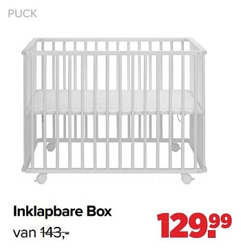 Aanbiedingen Puck inklapbare box - Puck - Geldig van 06/12/2021 tot 01/01/2022 bij Baby-Dump