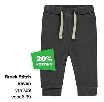 Aanbiedingen Broek stitch raven - Baby look - Geldig van 06/12/2021 tot 01/01/2022 bij Baby-Dump