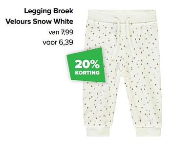 Aanbiedingen Legging broek velours snow white - Baby look - Geldig van 06/12/2021 tot 01/01/2022 bij Baby-Dump
