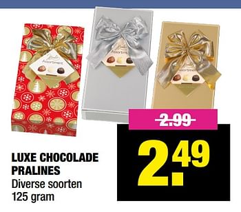Aanbiedingen Luxe chocolade pralines - Huismerk - Big Bazar - Geldig van 09/12/2021 tot 19/12/2021 bij Big Bazar