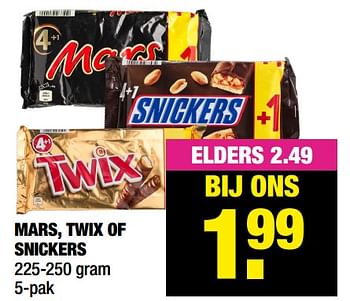 Aanbiedingen Mars twix of snickers - Huismerk - Big Bazar - Geldig van 09/12/2021 tot 19/12/2021 bij Big Bazar