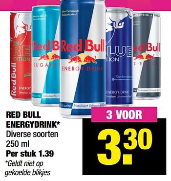 Aanbiedingen Red bull energydrink - Red Bull - Geldig van 09/12/2021 tot 19/12/2021 bij Big Bazar