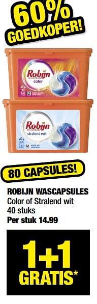 Aanbiedingen Robijn wascapsules - Robijn - Geldig van 09/12/2021 tot 19/12/2021 bij Big Bazar