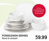 Aanbiedingen Porseleinen servies rond of vierkant - Huismerk - Xenos - Geldig van 06/12/2021 tot 02/02/2022 bij Xenos