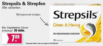 Aanbiedingen Zuigtabletten citroen + honing - Strepsils - Geldig van 01/12/2021 tot 25/12/2021 bij De Online Drogist