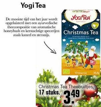 Aanbiedingen Christmas tea theebuiltjes - Yogi Tea - Geldig van 01/12/2021 tot 25/12/2021 bij De Online Drogist