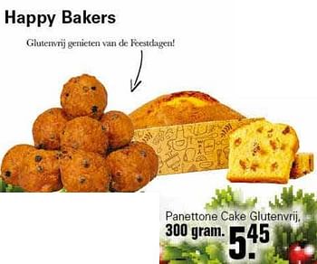 Aanbiedingen Panettone cake glutenvrij - Happy Bakers - Geldig van 01/12/2021 tot 25/12/2021 bij De Online Drogist