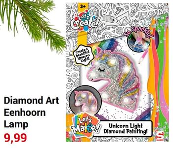 Aanbiedingen Diamond art eenhoorn lamp - Sambro - Geldig van 06/12/2021 tot 25/12/2021 bij Lobbes