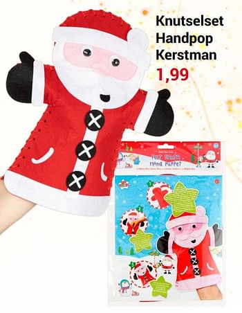 Aanbiedingen Knutselset handpop kerstman - Geldig van 06/12/2021 tot 25/12/2021 bij Lobbes
