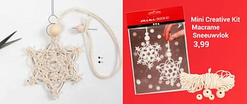 Aanbiedingen Mini creative kit macrame sneeuwvlok - Geldig van 06/12/2021 tot 25/12/2021 bij Lobbes