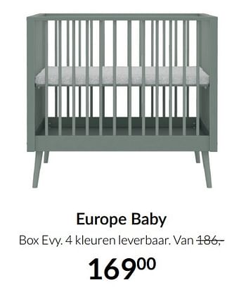 Aanbiedingen Europe baby box evy. 4 kleuren leverbaar - Europe baby - Geldig van 14/12/2021 tot 22/12/2021 bij Babypark