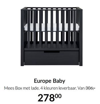 Aanbiedingen Europe baby mees box met lade - Europe baby - Geldig van 14/12/2021 tot 22/12/2021 bij Babypark