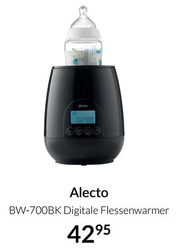 Aanbiedingen Alecto bw-700bk digitale flessenwarmer - Alecto - Geldig van 14/12/2021 tot 22/12/2021 bij Babypark