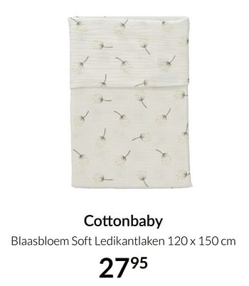 Aanbiedingen Cottonbaby blaasbloem soft ledikantlaken - Cottonbaby  - Geldig van 14/12/2021 tot 22/12/2021 bij Babypark