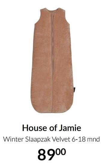 Aanbiedingen House of jamie winter slaapzak velvet 6-18 mnd - House of Jamie - Geldig van 14/12/2021 tot 22/12/2021 bij Babypark
