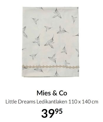 Aanbiedingen Mies + co little dreams ledikantlaken - Mies &amp; Co - Geldig van 14/12/2021 tot 22/12/2021 bij Babypark