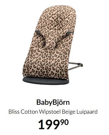Aanbiedingen Babybjörn bliss cotton wipstoel beige luipaard - BabyBjorn - Geldig van 14/12/2021 tot 22/12/2021 bij Babypark