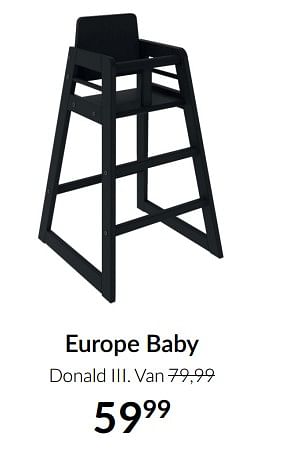 Aanbiedingen Europe baby donald iii - Europe baby - Geldig van 14/12/2021 tot 22/12/2021 bij Babypark
