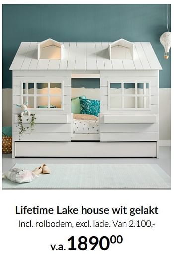 Aanbiedingen Lifetime lake house wit gelakt - Huismerk - Babypark - Geldig van 14/12/2021 tot 22/12/2021 bij Babypark
