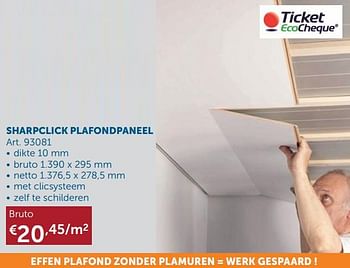 Aanbiedingen Sharpclick plafondpaneel - Sharp Click - Geldig van 21/12/2021 tot 24/01/2022 bij Zelfbouwmarkt