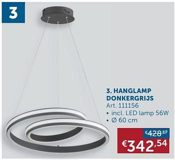 Aanbiedingen Hanglamp donkergrijs - Geldig van 21/12/2021 tot 24/01/2022 bij Zelfbouwmarkt