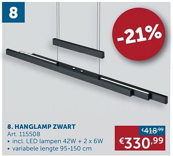 Aanbiedingen Hanglamp zwart - Geldig van 21/12/2021 tot 24/01/2022 bij Zelfbouwmarkt