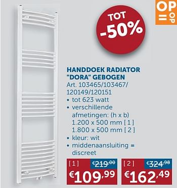 Aanbiedingen Handdoekradiatoren handdoek radiator dora gebogen - Beauheat - Geldig van 21/12/2021 tot 24/01/2022 bij Zelfbouwmarkt