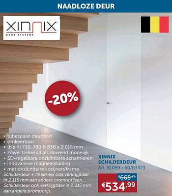 Aanbiedingen Xinnix schilderdeur - Xinnix - Geldig van 21/12/2021 tot 24/01/2022 bij Zelfbouwmarkt