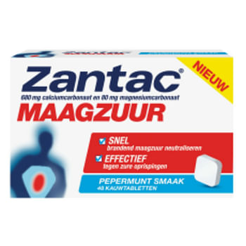 Aanbiedingen Zantac Maagzuur Kauwtabletten Pepermunt 48 tabletten - Geldig van 20/12/2021 tot 22/01/2022 bij Plein