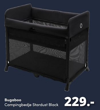 Aanbiedingen Bugaboo campingbedje stardust black - Bugaboo - Geldig van 19/12/2021 tot 25/12/2021 bij Baby & Tiener Megastore