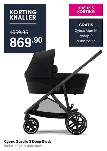 Aanbiedingen Cybex gazelle s deep black inclusief autostoel - Cybex - Geldig van 19/12/2021 tot 25/12/2021 bij Baby & Tiener Megastore