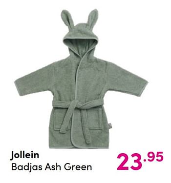 Aanbiedingen Jollein badjas ash green - Jollein - Geldig van 19/12/2021 tot 25/12/2021 bij Baby & Tiener Megastore