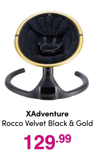 Aanbiedingen Xadventure rocco velvet black + gold - Xadventure - Geldig van 19/12/2021 tot 25/12/2021 bij Baby & Tiener Megastore